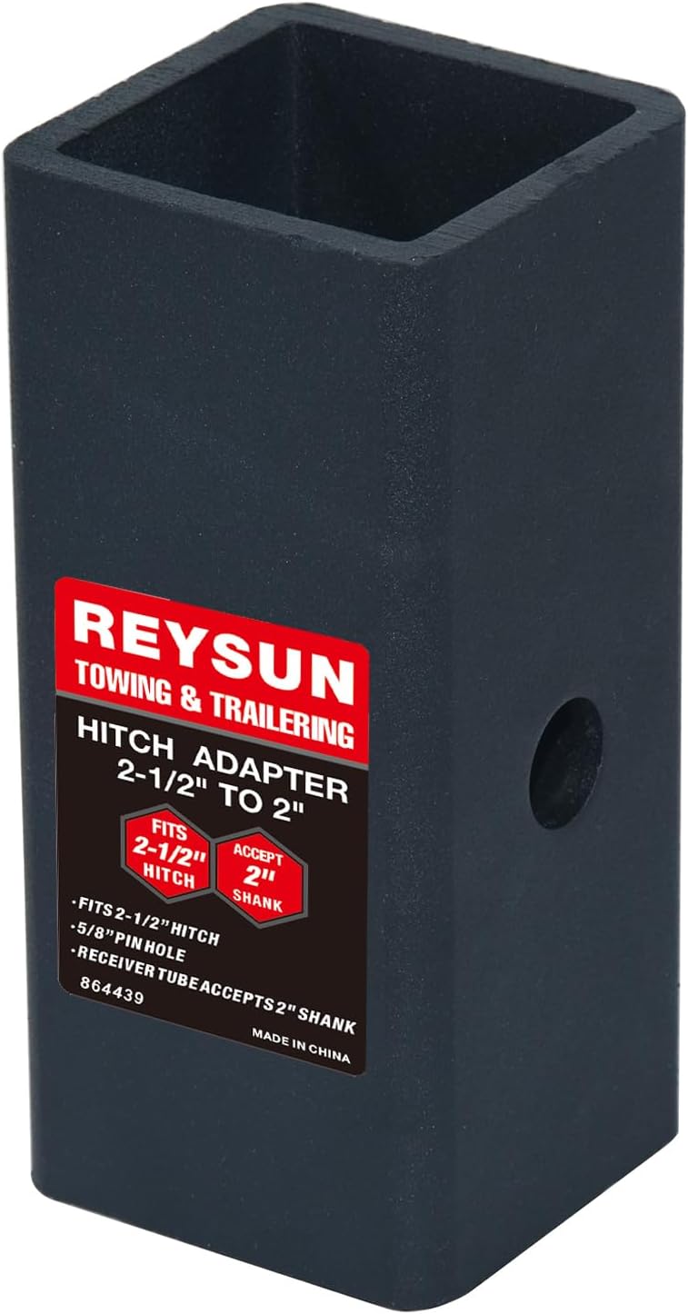 REYSUN Trailer Hitch Adapter Hitch Reducer Sleeve from 2-1/2 inch to 2 inch, with Hitch Pin and Clip - Image 5